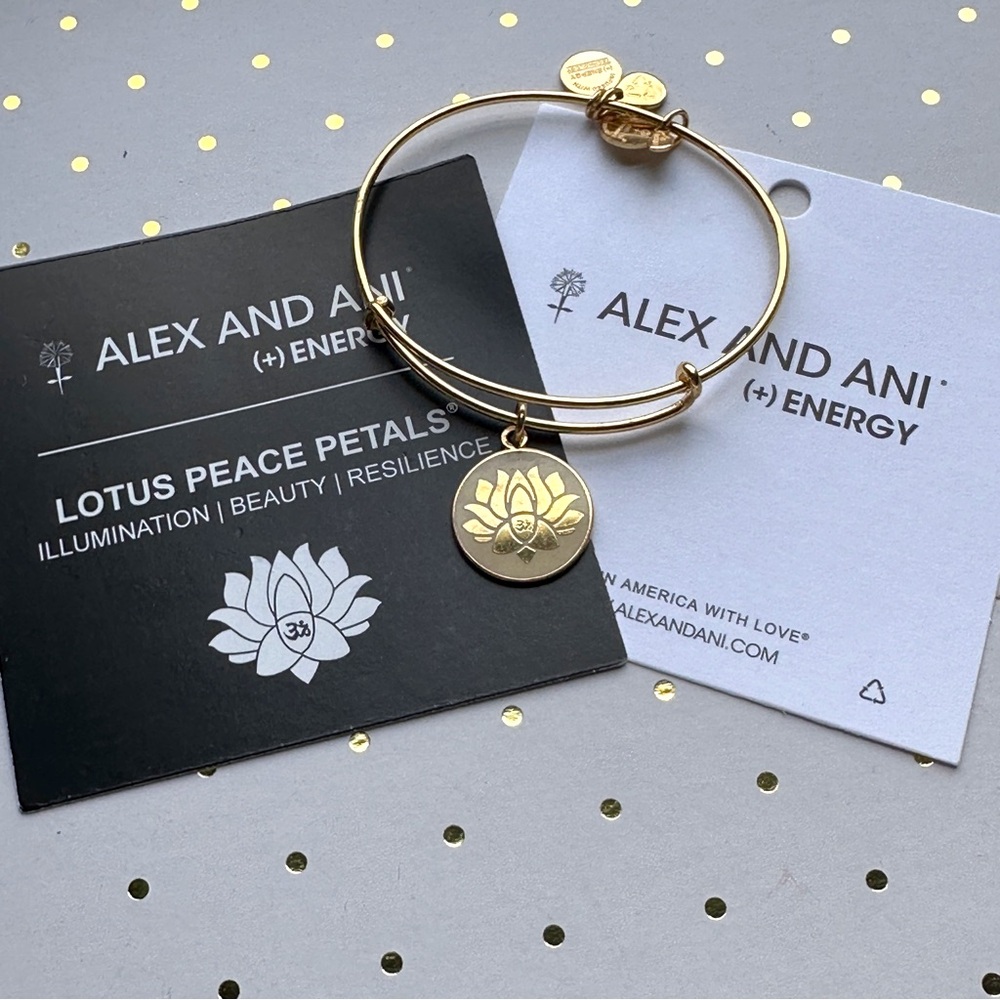 Alex and Ani Adjustable Bracelet (+) energy Lotus Peace Petals